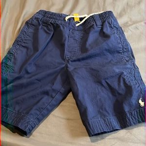 Big boys navy blue Polo Shorts with drawstring